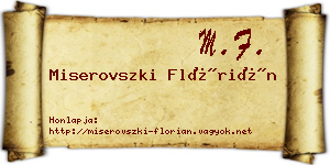 Miserovszki Flórián névjegykártya